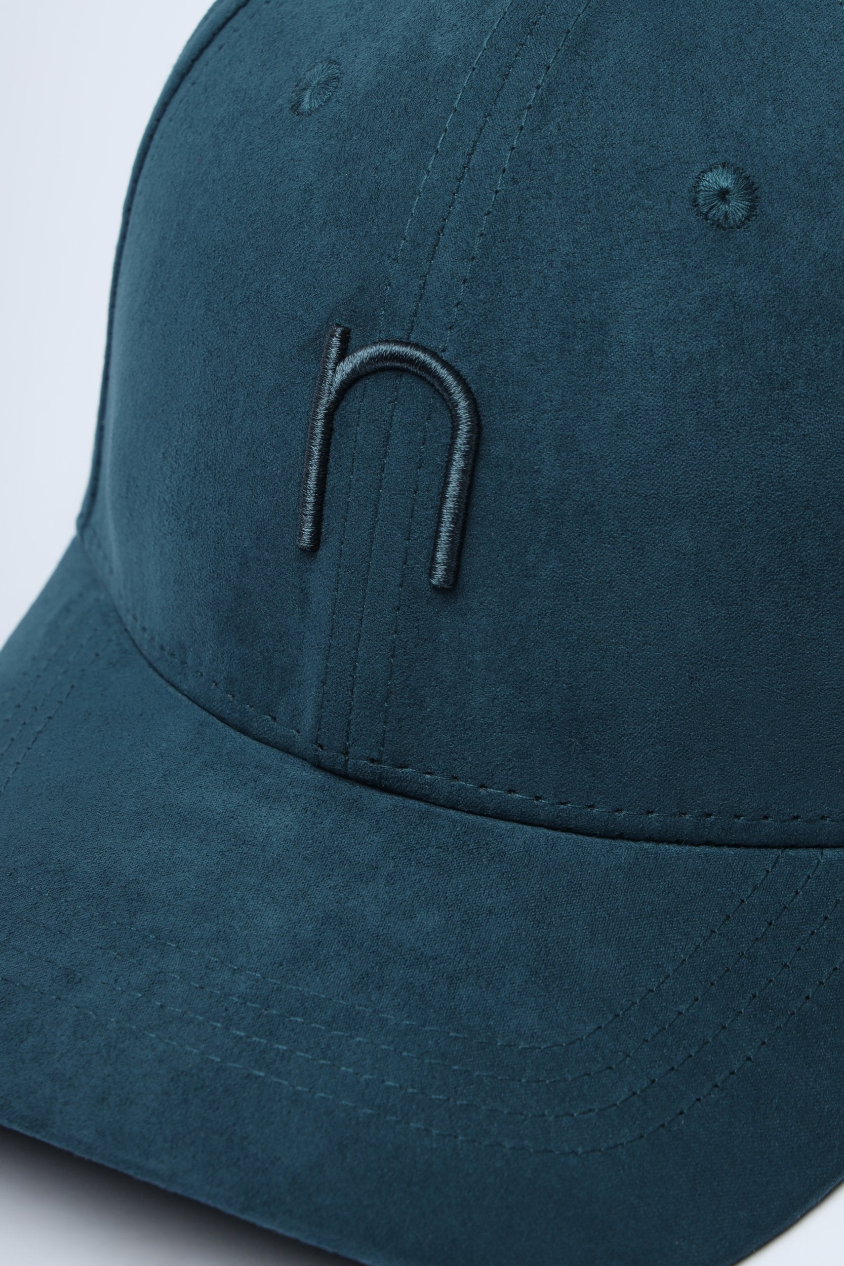 Noggah bottle green suede cap with minimalist embroidered logo