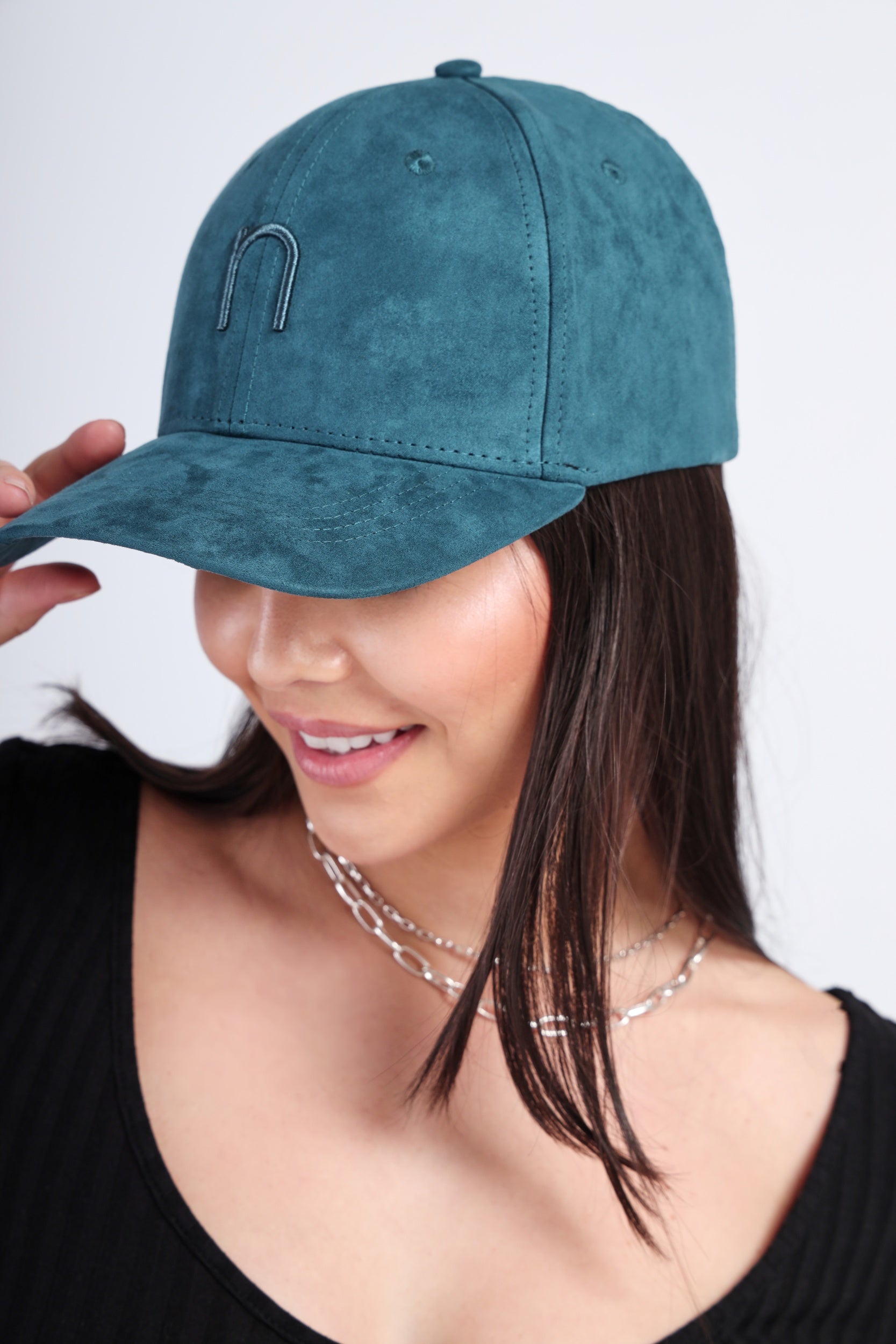Deep green suede cap by Noggah – streetwear style headwear