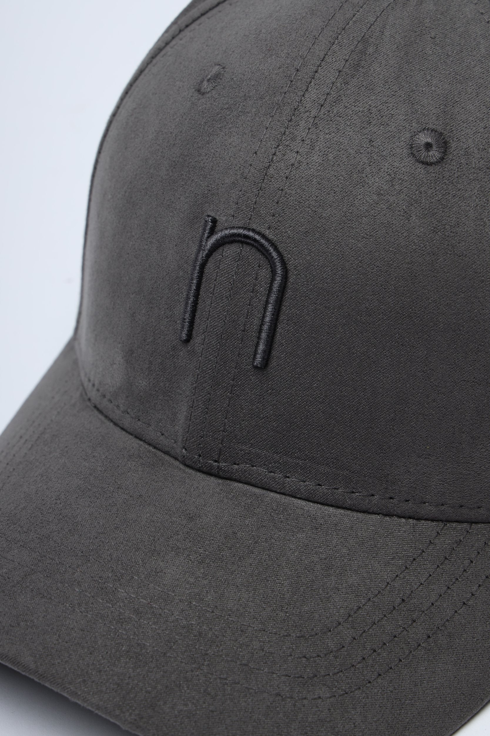 Noggah NDC003 Night Drive cap in charcoal grey suede with embroidered logo