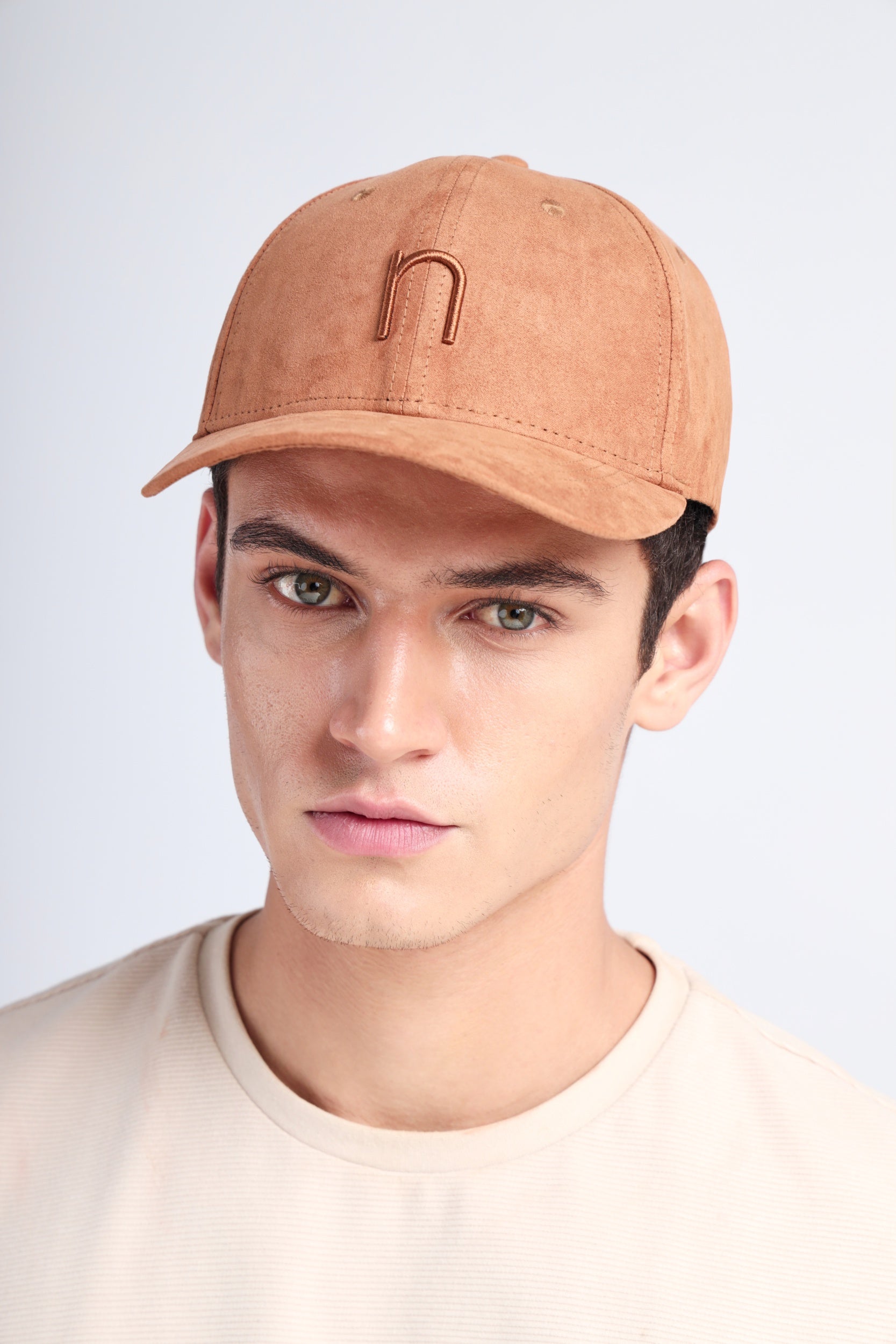 NDC004 cap from Noggah – camel-tone suede with minimalist design