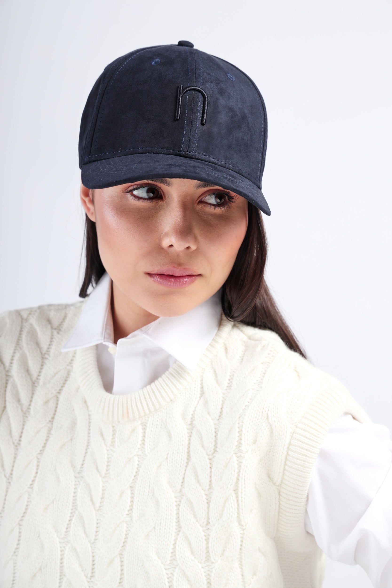 NDC005 Coastal Vibe cap showing sea-blue suede and embroidered branding