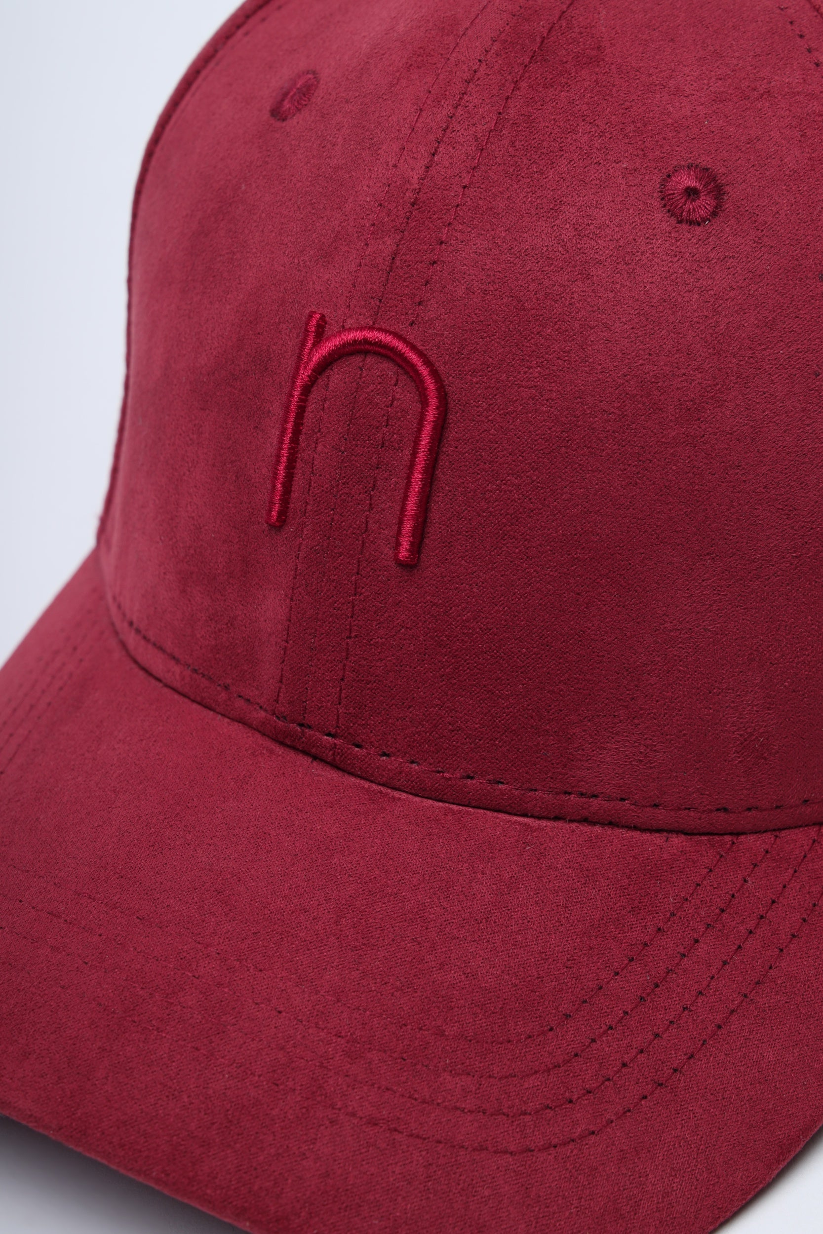 Noggah NDC007 Sunset Rush cap in deep red suede with embroidered front logo