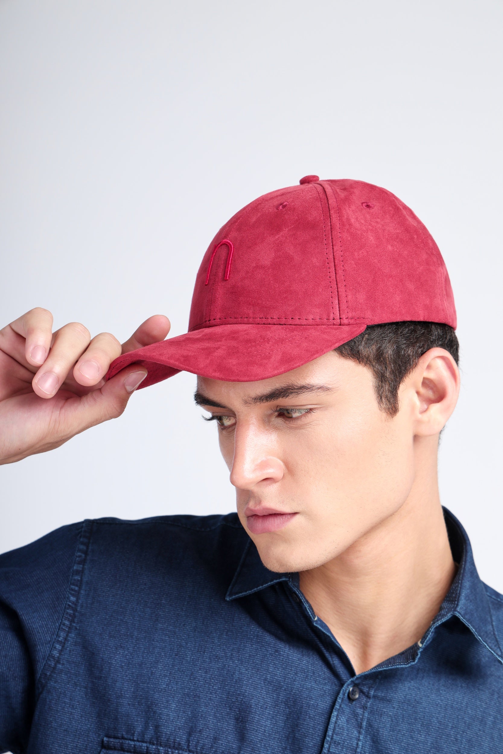 Bold red suede cap by Noggah – model NDC007, limited edition style