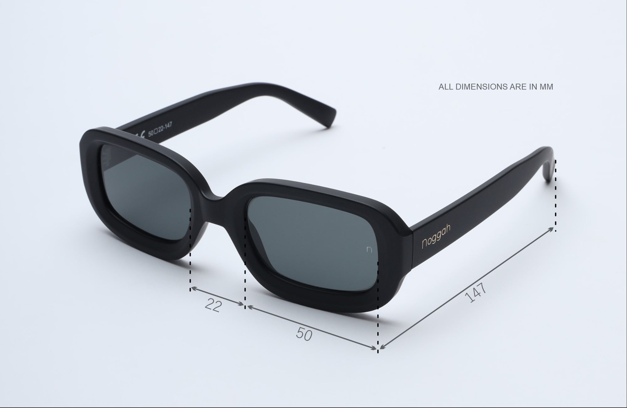 NS1003BFBL PC Black Frame with Black Glass Lens Sunglasses