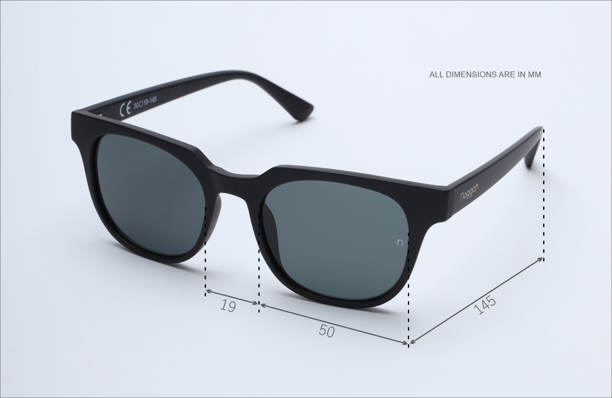 NS1005BFBL PC Black Frame with Black Glass Lens Sunglasses