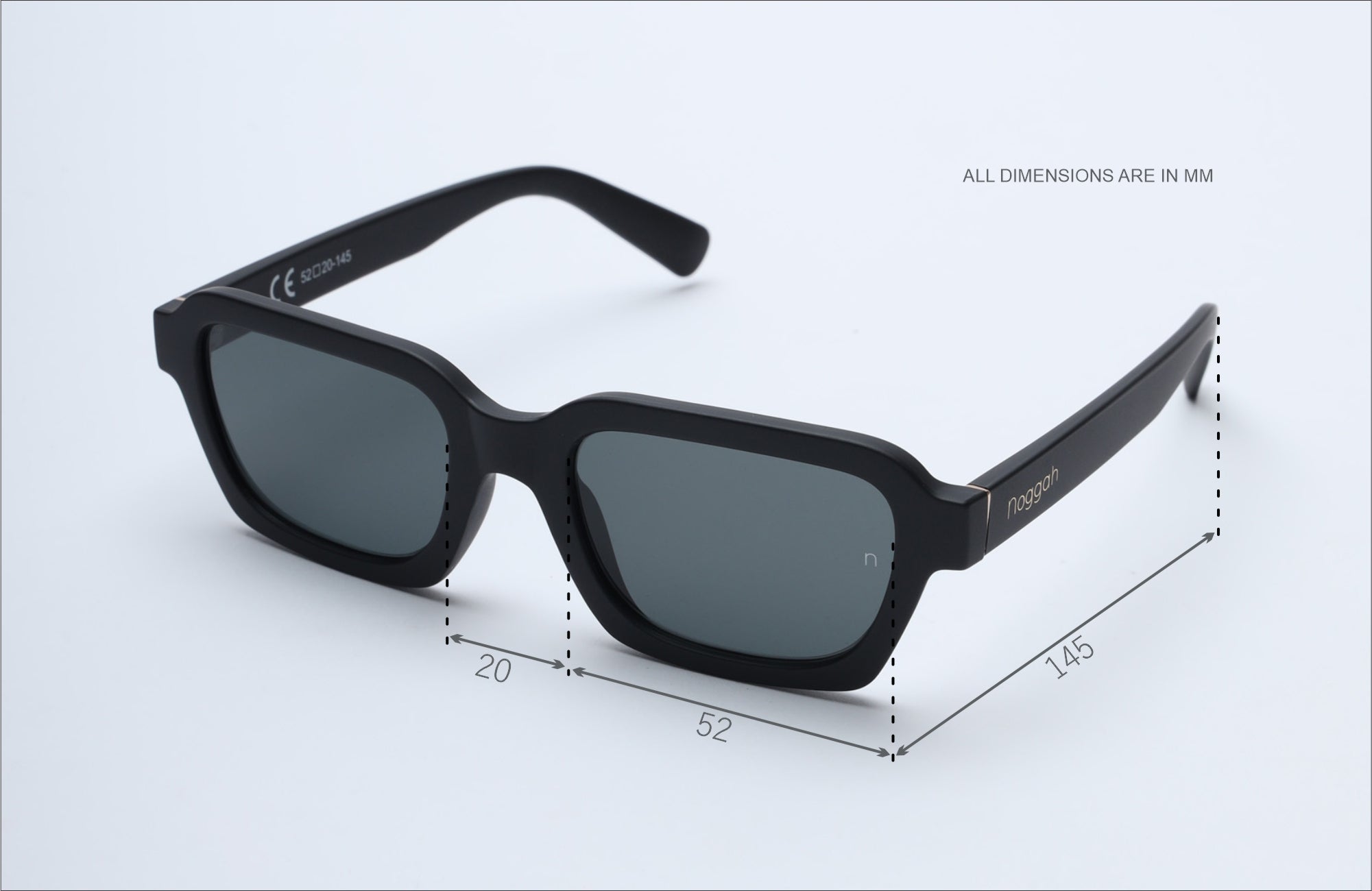 NS1006BFBL PC Black Frame with Black Glass Lens Sunglasses