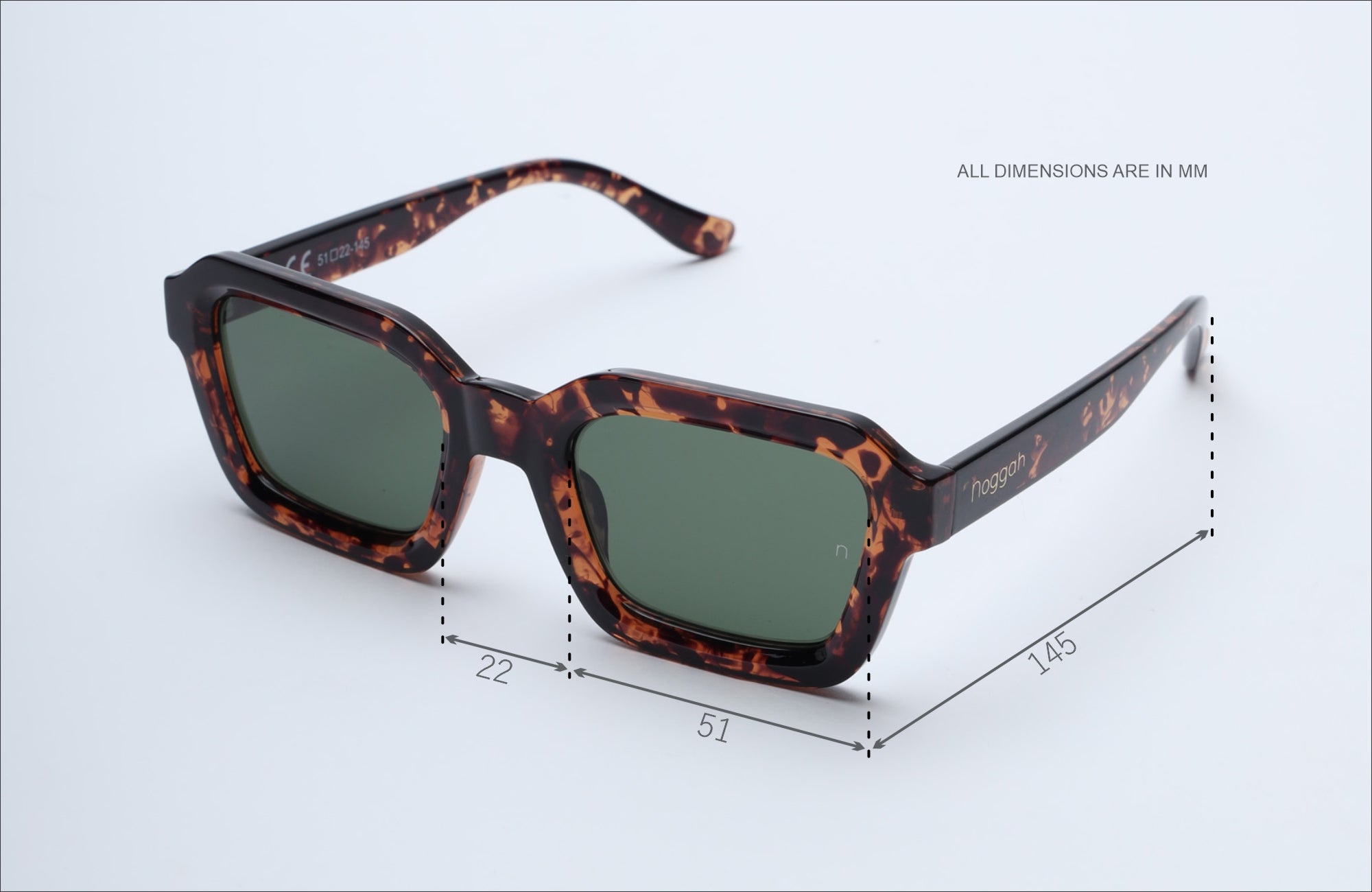 NS1007GFGL PC Green Frame with Green Glass Lens Sunglasses