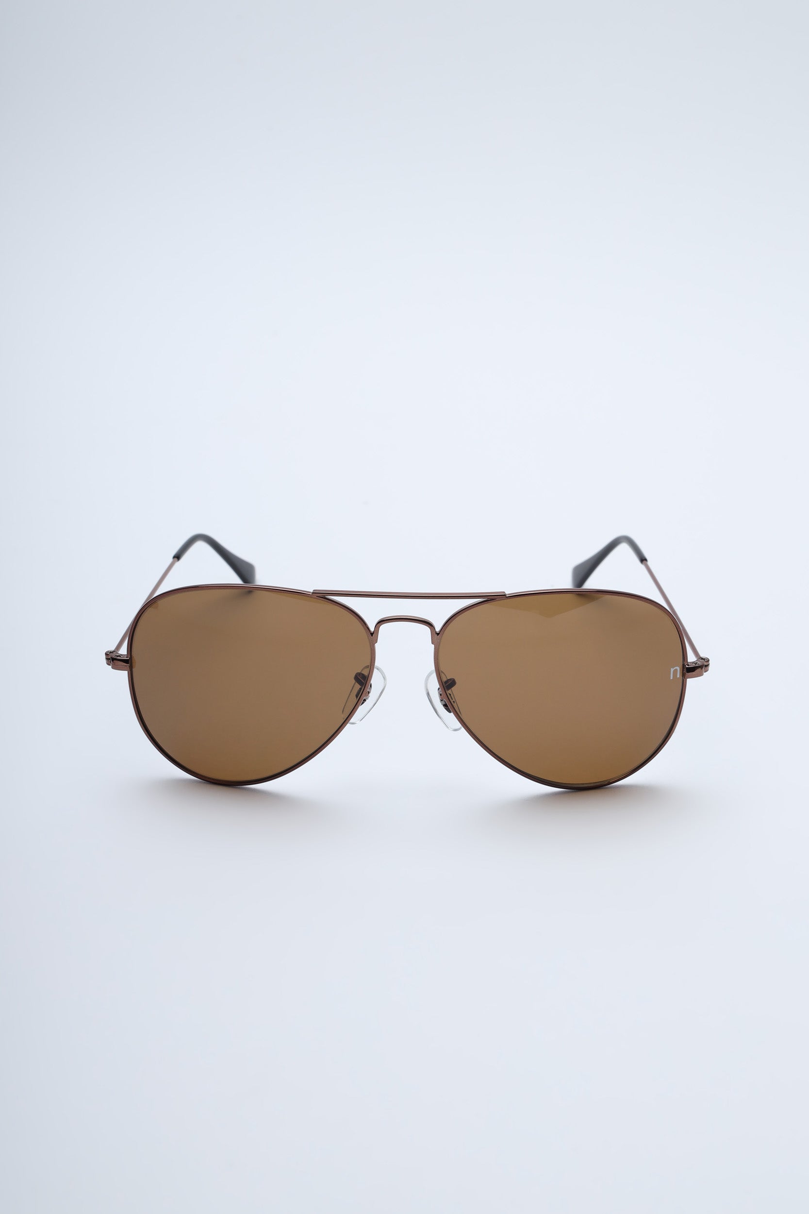 NS2003BRFBRL Aviator Stainless Steel Brown Frame with Brown Glass Lens