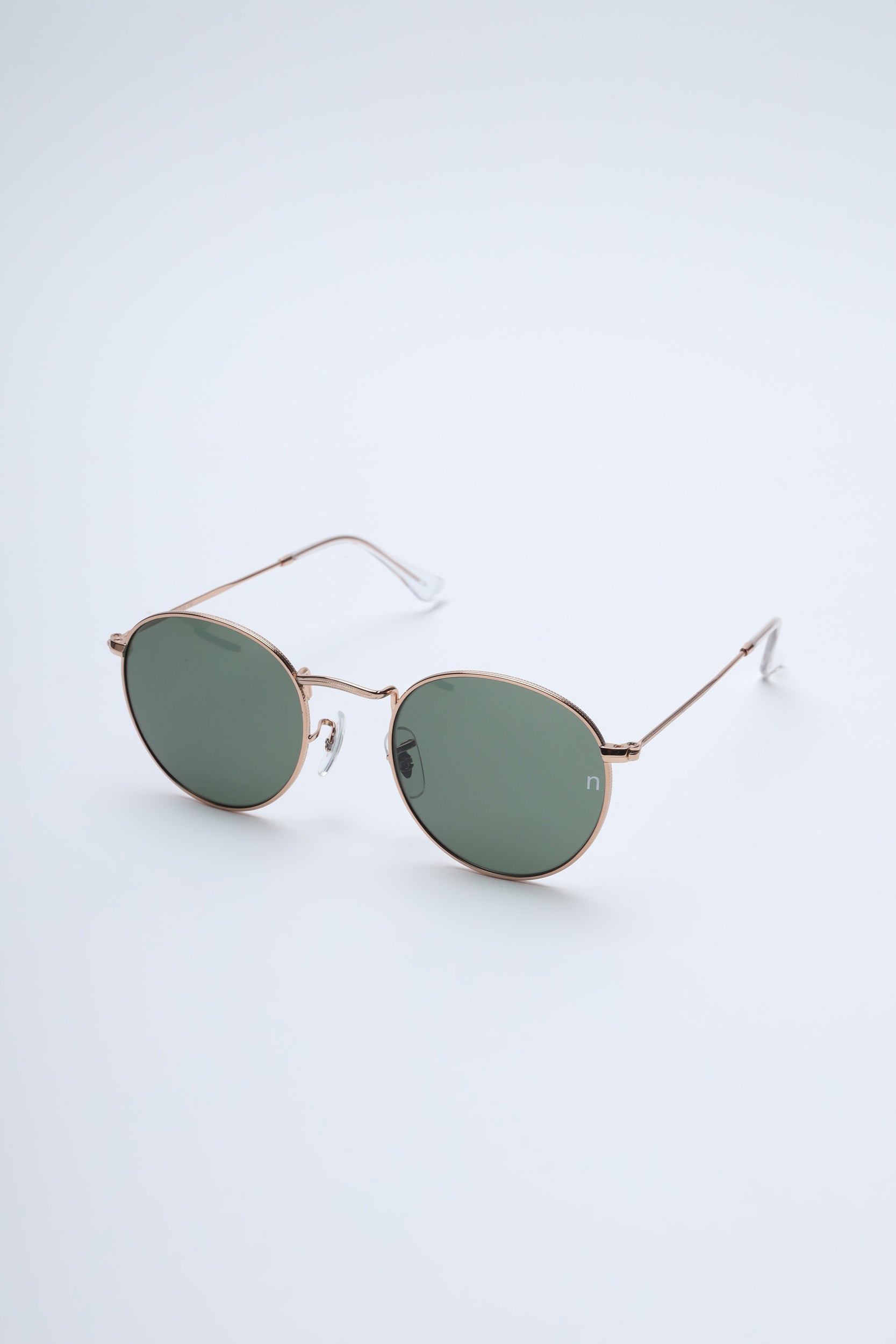NS2004GFGL Stainless Steel Gold Frame with Green Glass Lens Sunglasses