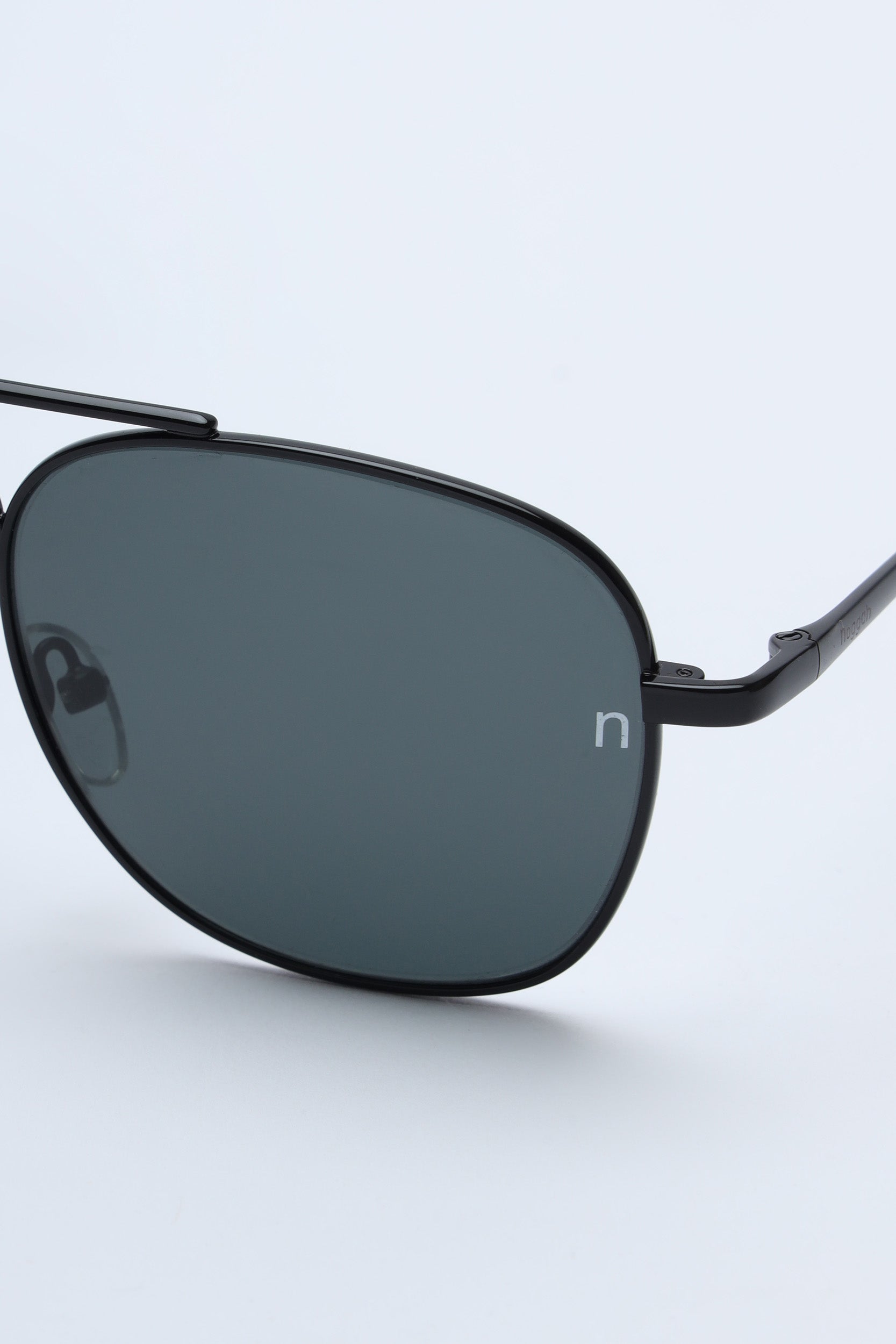 NS2006BFBL Stainless Steel Black Frame with Black Glass Lens Sunglasse