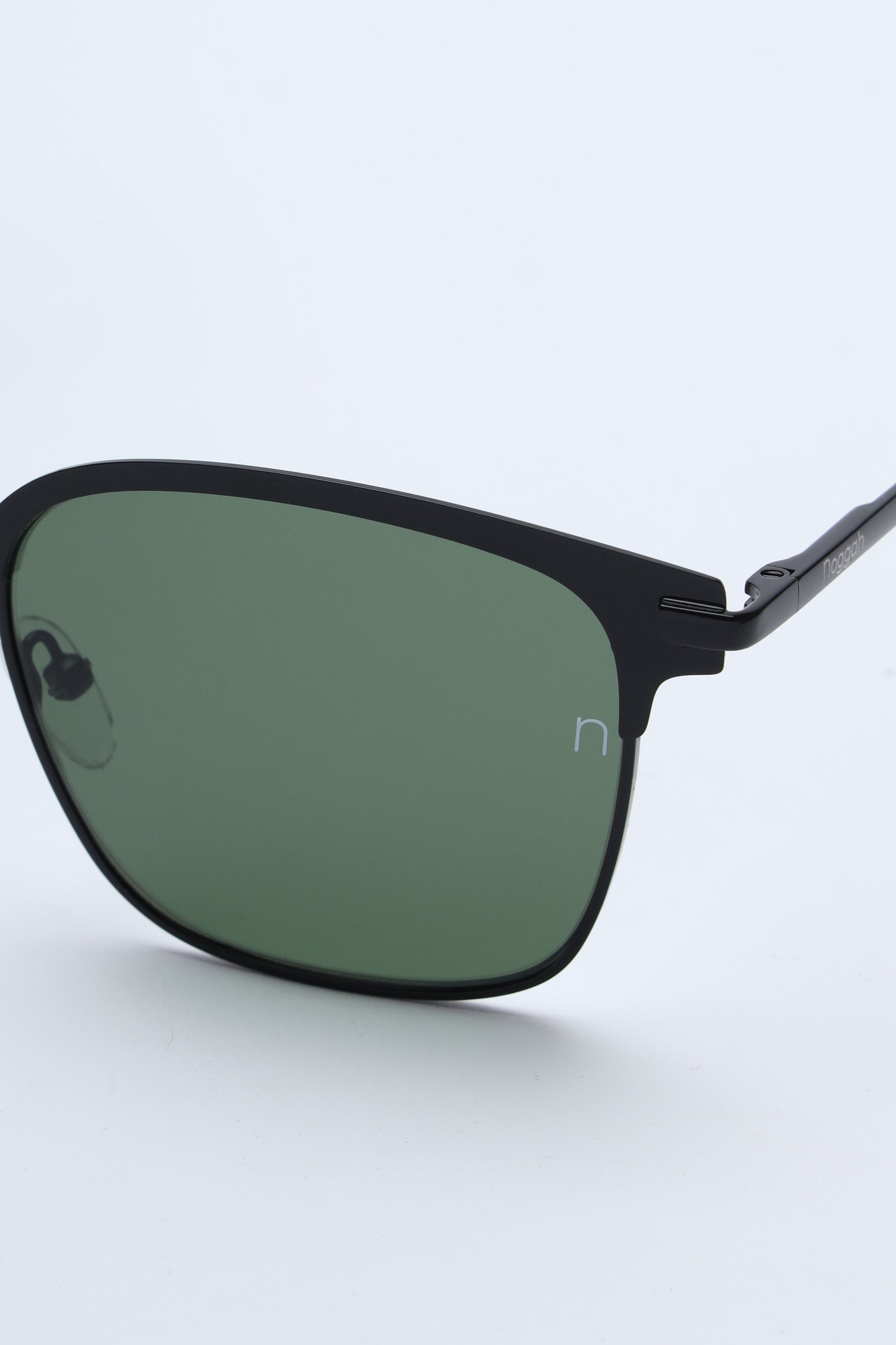 NS2008BFGL Stainless Steel Black Frame with Black Glass Lens Sunglasses